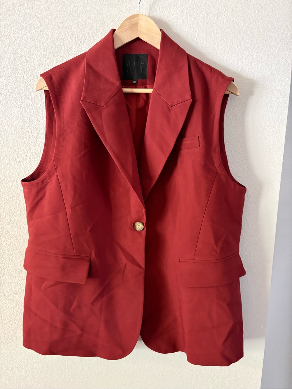 90s Tailored Sleeveless Blazer Vest Red XXL Academiacore